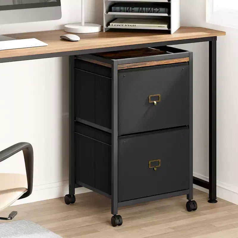Mobile File Cabinet Modern File Cabinet with Wheels Under Desk Fabric Storage Rolling Printer Stand Cupboard Document