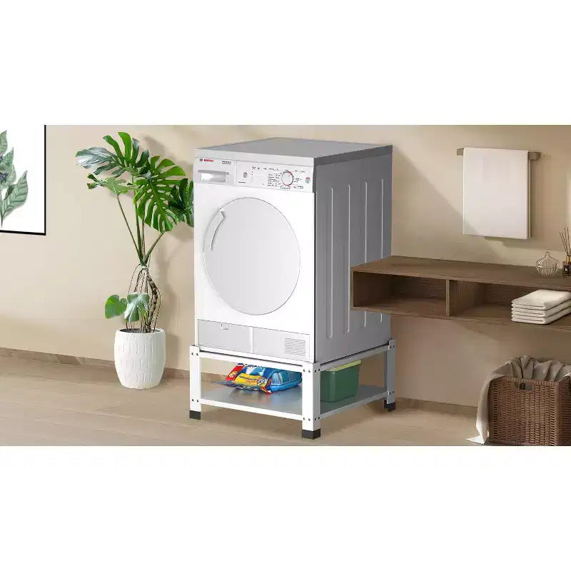 Piedistallo per lavatrice con ripiano portaoggetti, in acciaio resistente, universale, rialzatore per lavatrice, base d'appoggio per lavatrice, capacità 360 kg