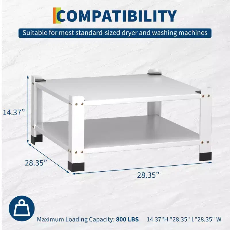 Piedistallo per lavatrice con ripiano portaoggetti, in acciaio resistente, universale, rialzatore per lavatrice, base d'appoggio per lavatrice, capacità 360 kg
