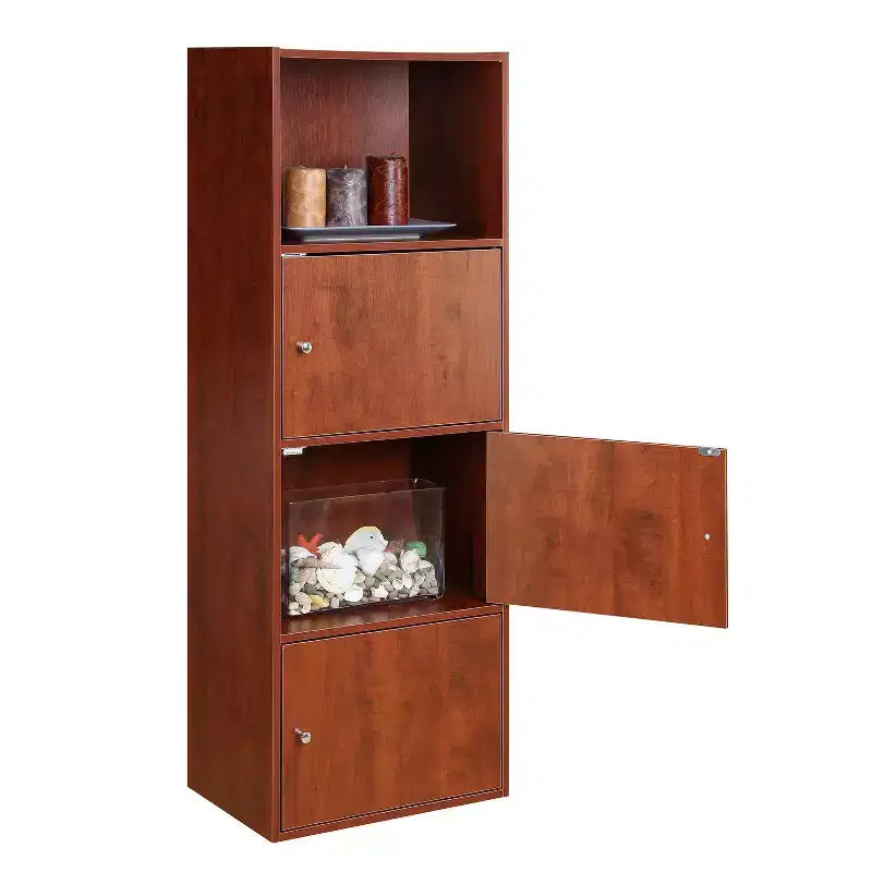 Armadietti multiuso in legno di betulla con 1 anta e 2 ripiani, 36 in H e 24 in. W