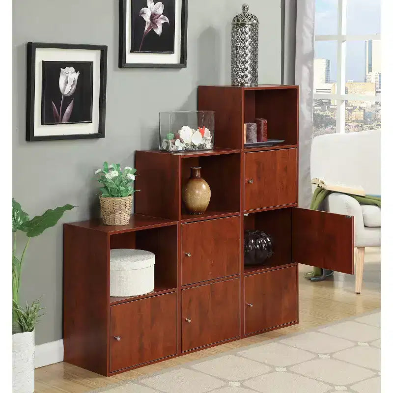 Armadietti multiuso in legno di betulla con 1 anta e 2 ripiani, 36 in H e 24 in. W