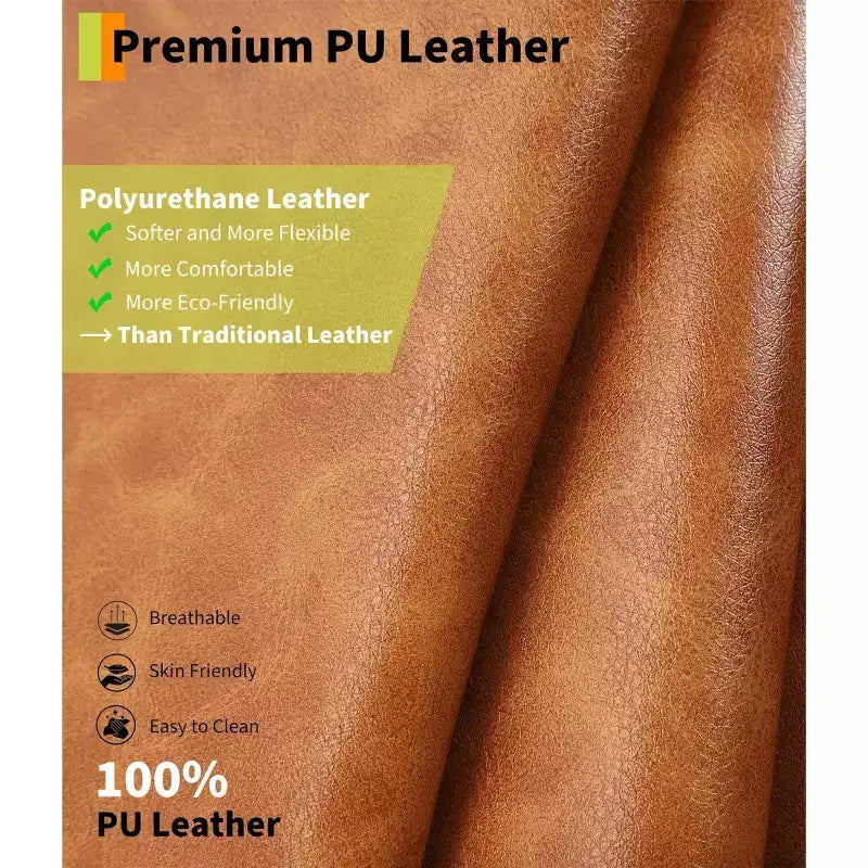 27 Poltrona reclinabile oversize in pelle PU, reclinabile manuale con imbottitura in spugna 1.5X (per soggiorno/camera da letto adulti)