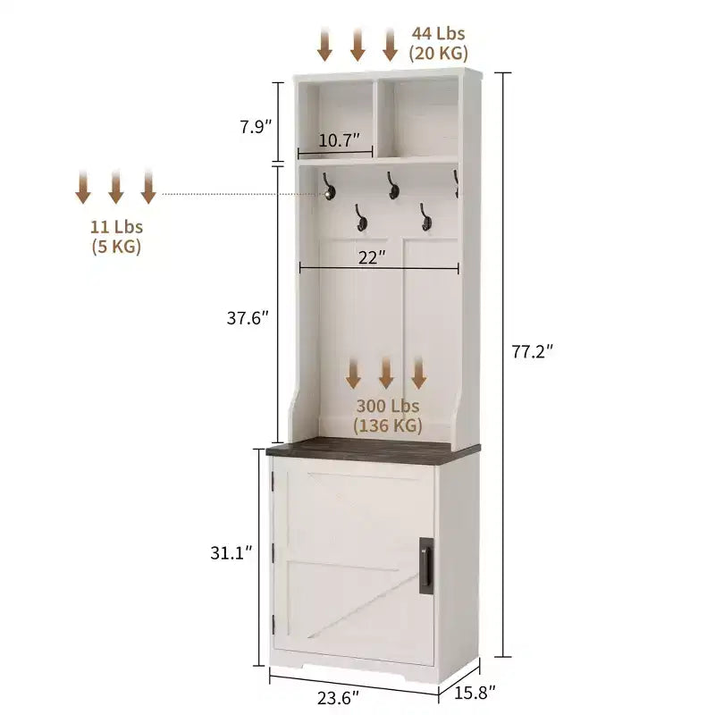 77 Mobile ingresso moderno con scarpiera e appendiabiti, robusto organizzatore da ingresso per corridoio, armadietto indipendente e appendino