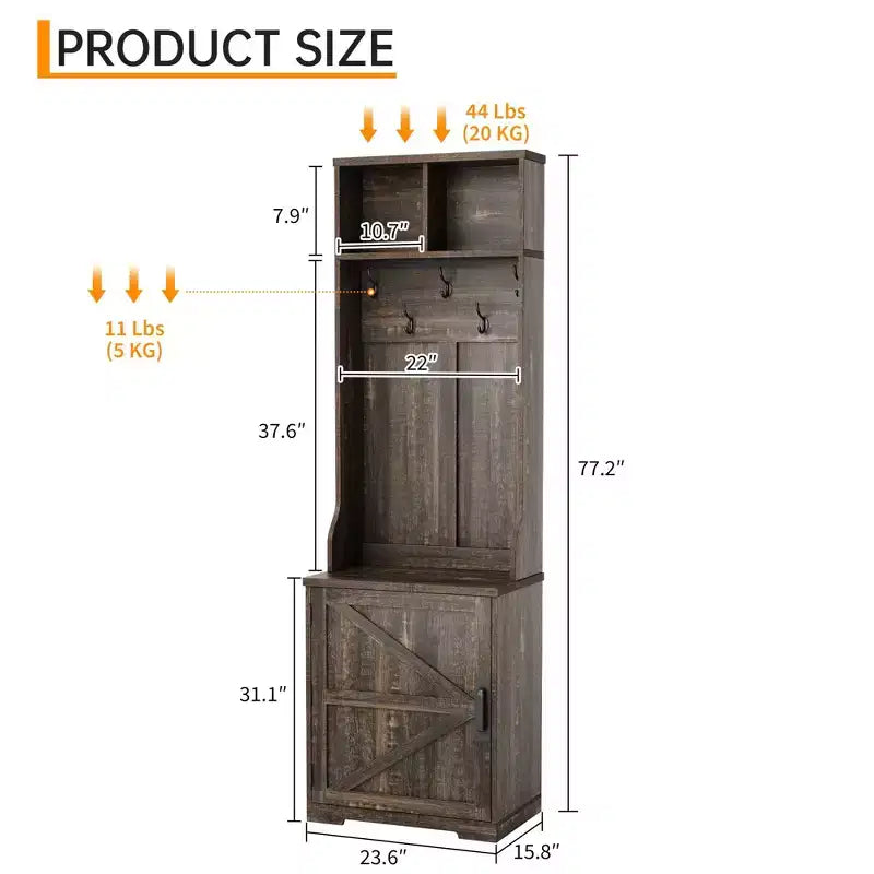 77 Mobile ingresso moderno con scarpiera e appendiabiti, robusto organizzatore da ingresso per corridoio, armadietto indipendente e appendino