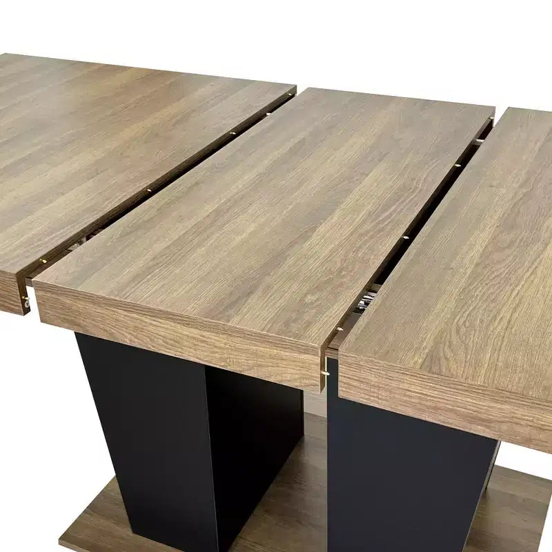 Tavolo da pranzo allungabile da 200 cm con piedistallo robusto per 10 persone, tavolo pieghevole con ripiano pesante, tavolo da cucina per soggiorno