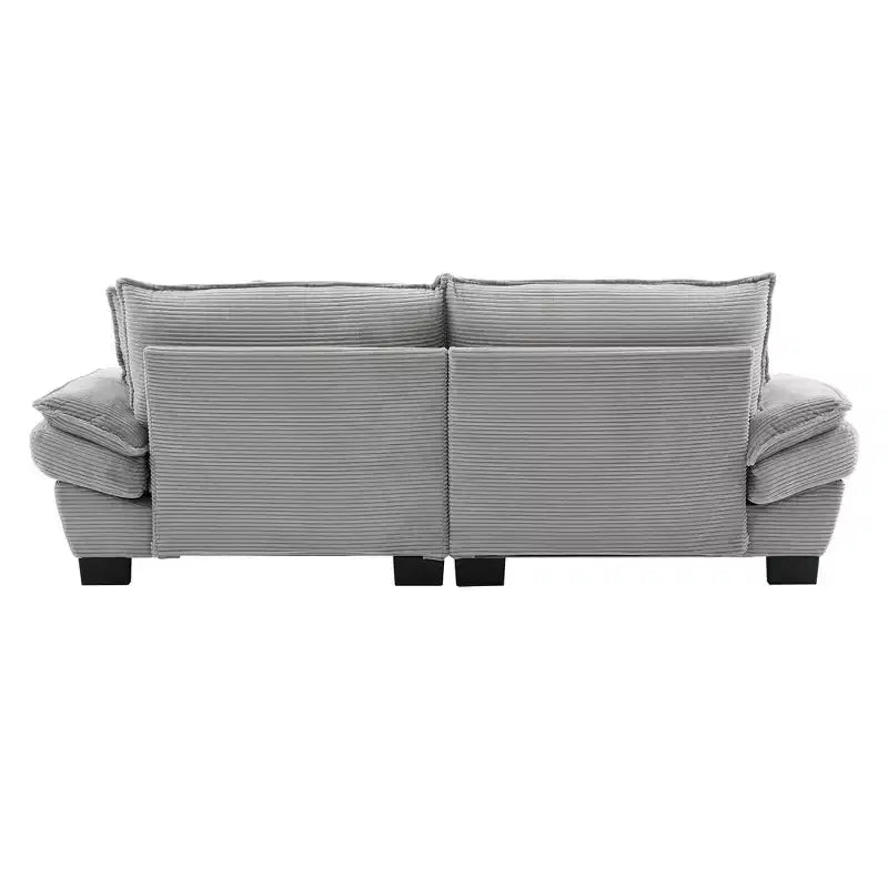 Divanetto in Velluto a Coste con Funzione Letto e Cuscini, Rivestito, per Camera da Letto, Salotto, Ufficio, Grigio