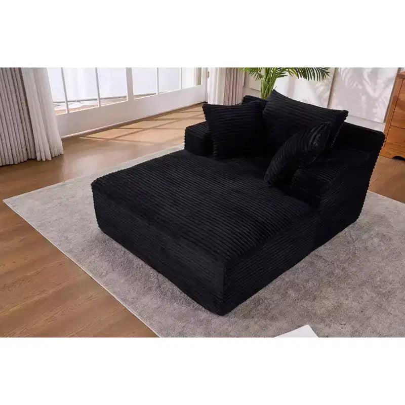 Divano letto in velluto a coste oversize moderno con cuscini, seduta profonda, divano singolo per soggiorno, appartamento, camera degli ospiti
