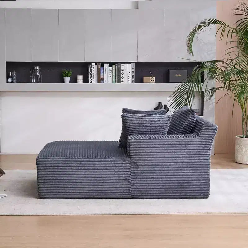 Divano letto in velluto a coste oversize moderno con cuscini, seduta profonda, divano singolo per soggiorno, appartamento, camera degli ospiti