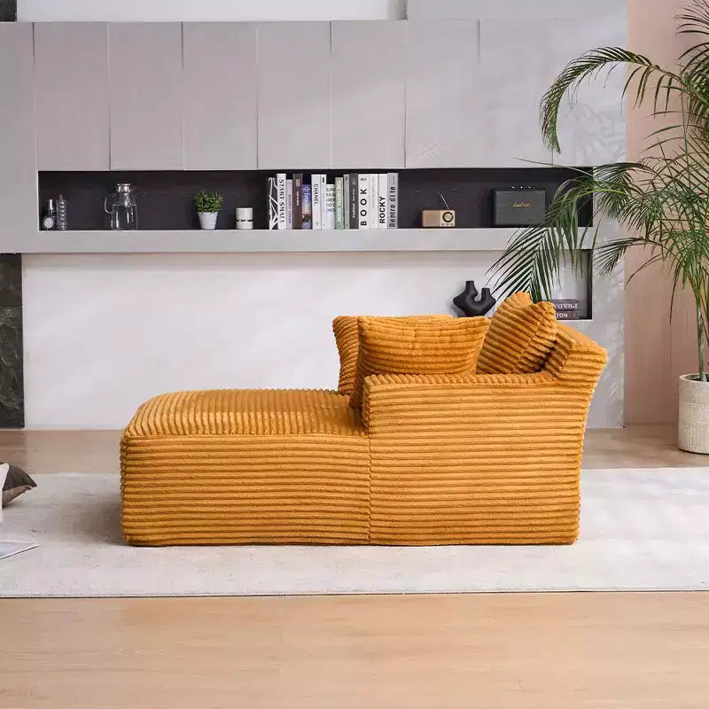 Divano letto in velluto a coste oversize moderno con cuscini, seduta profonda, divano singolo per soggiorno, appartamento, camera degli ospiti