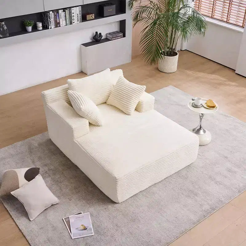 Divano letto in velluto a coste oversize moderno con cuscini, seduta profonda, divano singolo per soggiorno, appartamento, camera degli ospiti
