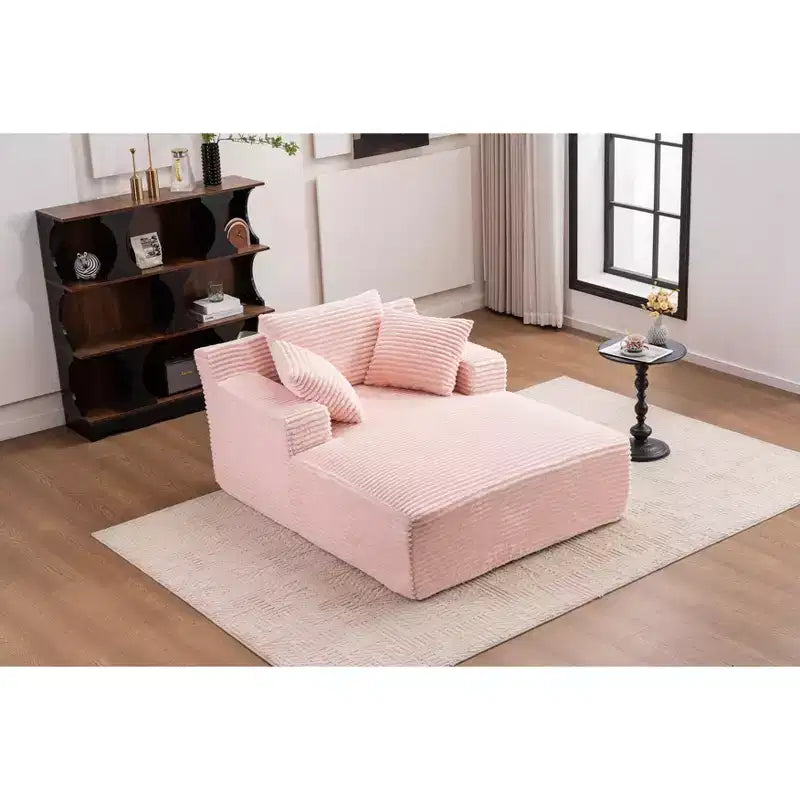 Divano letto in velluto a coste oversize moderno con cuscini, seduta profonda, divano singolo per soggiorno, appartamento, camera degli ospiti