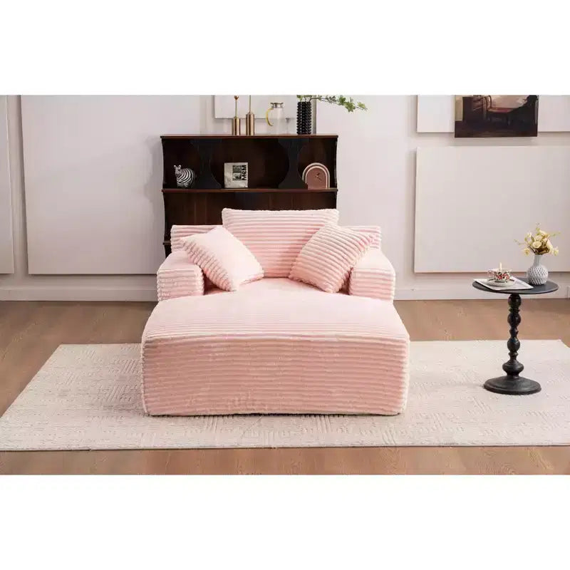 Divano letto in velluto a coste oversize moderno con cuscini, seduta profonda, divano singolo per soggiorno, appartamento, camera degli ospiti