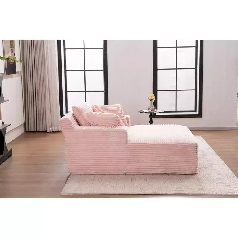 Divano letto in velluto a coste oversize moderno con cuscini, seduta profonda, divano singolo per soggiorno, appartamento, camera degli ospiti
