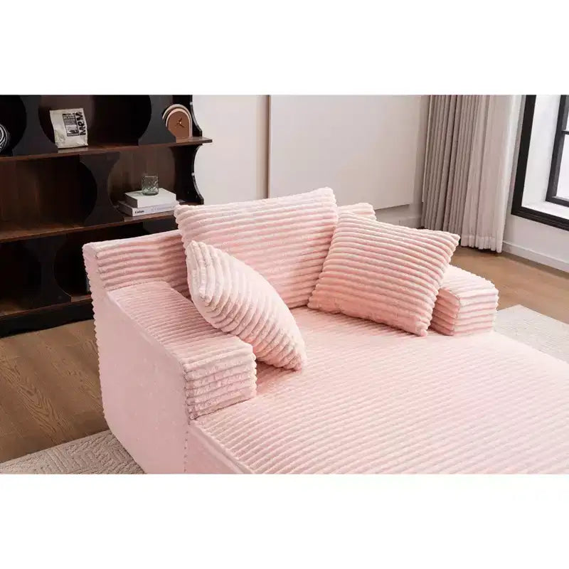 Divano letto in velluto a coste oversize moderno con cuscini, seduta profonda, divano singolo per soggiorno, appartamento, camera degli ospiti