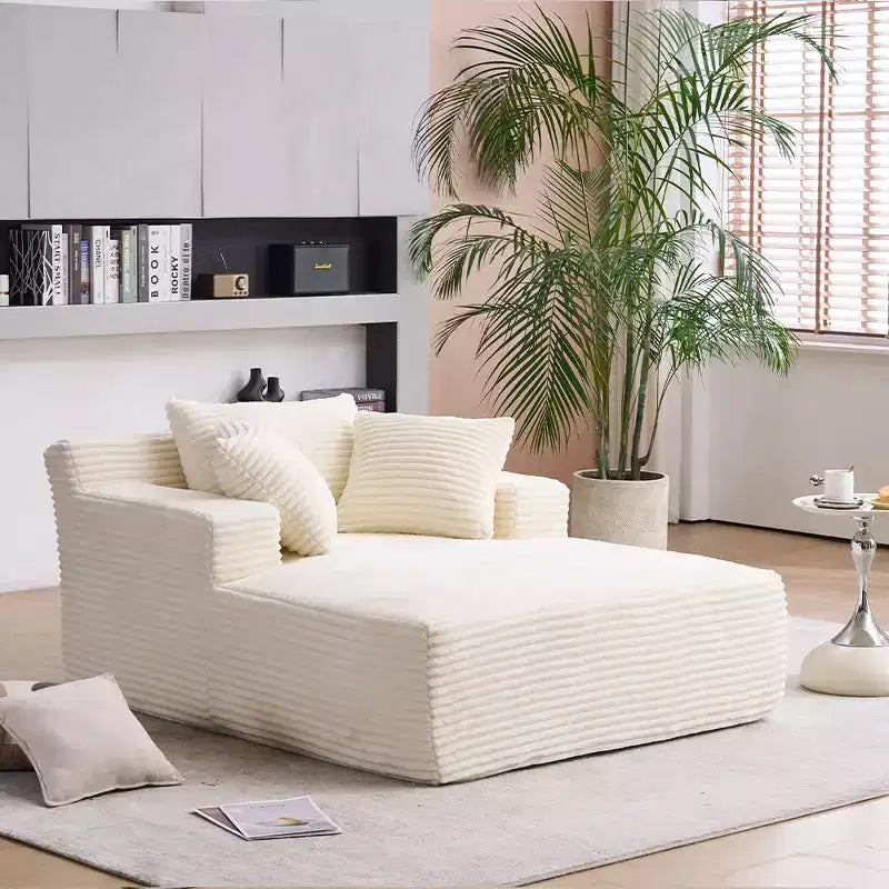 Divano letto in velluto a coste oversize moderno con cuscini, seduta profonda, divano singolo per soggiorno, appartamento, camera degli ospiti