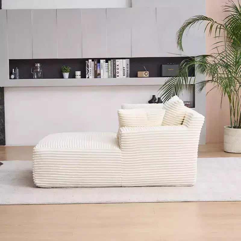 Divano letto in velluto a coste oversize moderno con cuscini, seduta profonda, divano singolo per soggiorno, appartamento, camera degli ospiti