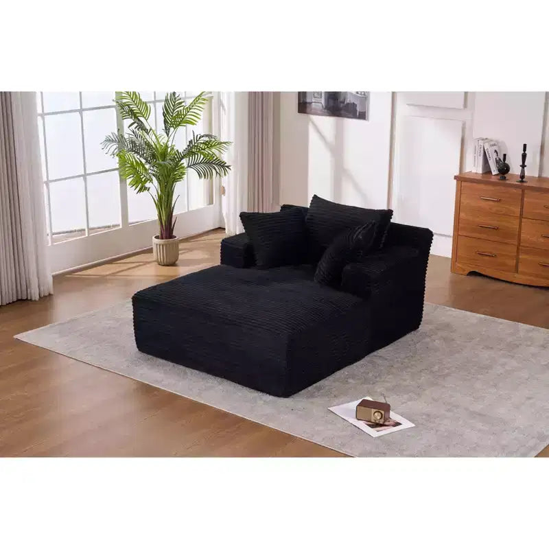 Divano letto in velluto a coste oversize moderno con cuscini, seduta profonda, divano singolo per soggiorno, appartamento, camera degli ospiti