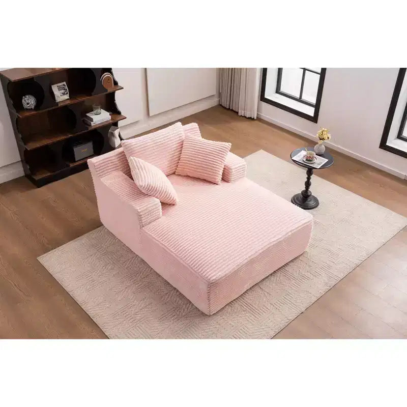Divano letto in velluto a coste oversize moderno con cuscini, seduta profonda, divano singolo per soggiorno, appartamento, camera degli ospiti