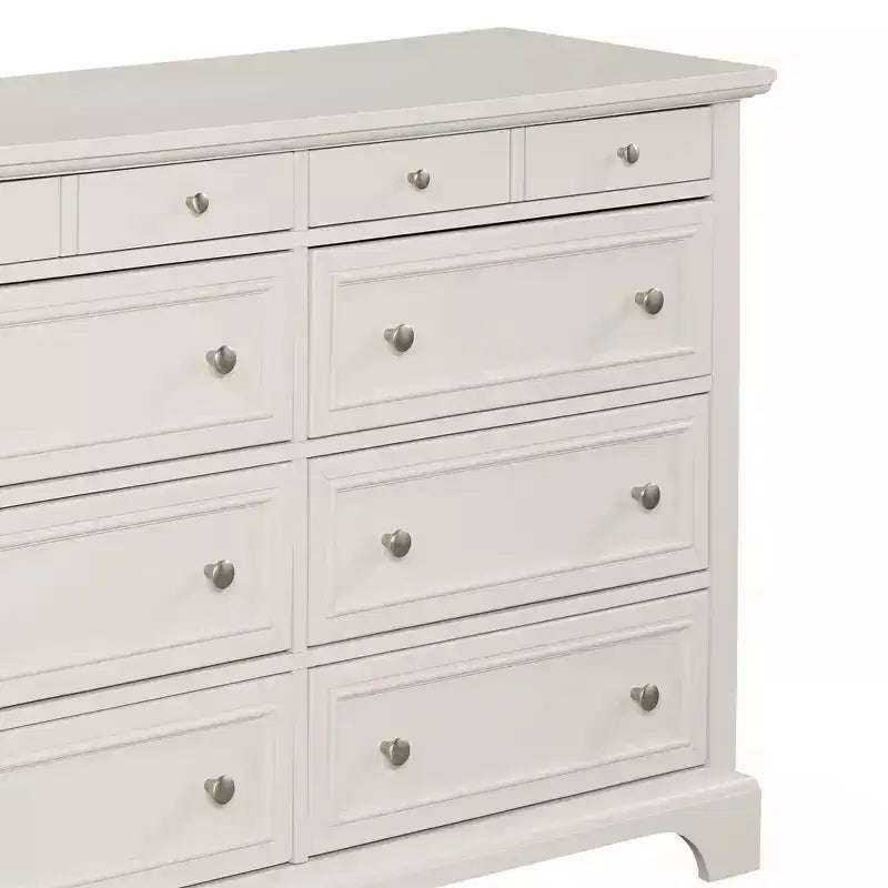Cassettiera Napoli Bianco Sporco: Contenitore da Camera in Legno Massello, Design Verticale a 8 Cassetti, Montaggio Richiesto