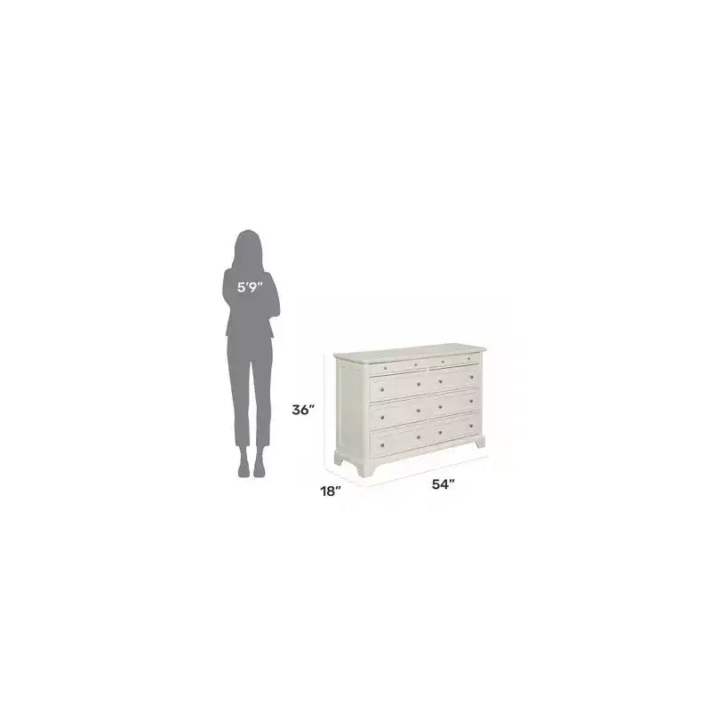 Cassettiera Napoli Bianco Sporco: Contenitore da Camera in Legno Massello, Design Verticale a 8 Cassetti, Montaggio Richiesto