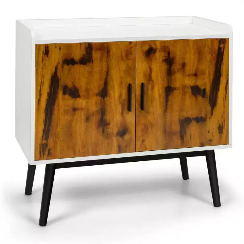 Credenza Buffet Contenitore con 2 Ante e Gambe in Metallo Mobiletto 81 cm