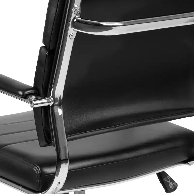 Sedia da Ufficio Girevole Ergonomica, Stile Pannello, Schienale Medio, Sedia da Scrivania per Computer con Braccioli e Base in Metallo Imbottiti
