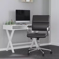 Sedia da Ufficio Girevole Ergonomica, Stile Pannello, Schienale Medio, Sedia da Scrivania per Computer con Braccioli e Base in Metallo Imbottiti