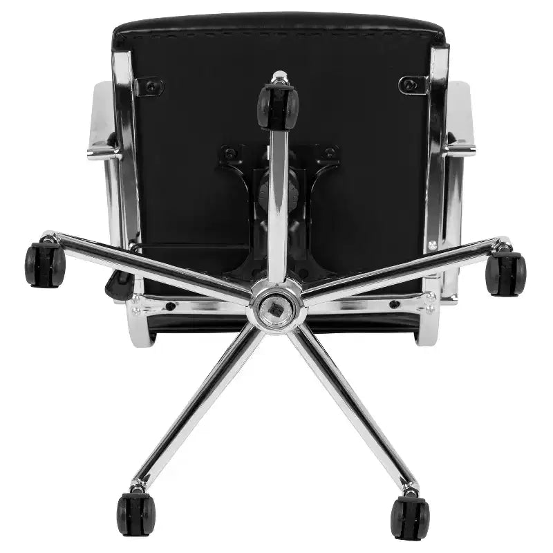 Sedia da Ufficio Girevole Ergonomica, Stile Pannello, Schienale Medio, Sedia da Scrivania per Computer con Braccioli e Base in Metallo Imbottiti